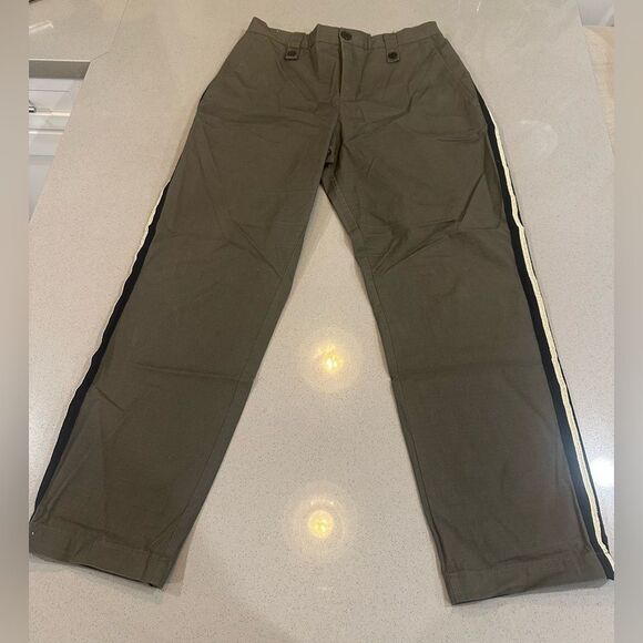 Zadig & Voltaire Pomelo Rip Stop Gray, Black Stripe Chino Women's Pants size 40 - Picture 2 of 12